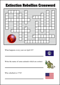 Extinction Rebellion Crossword Sheet