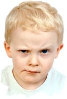 Sullen boy staring